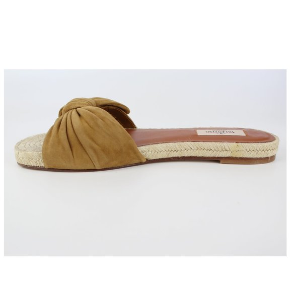 NEW VALENTINO GARAVANI Suede Bow Espadrille Slide Sandal - Picture 9 of 15